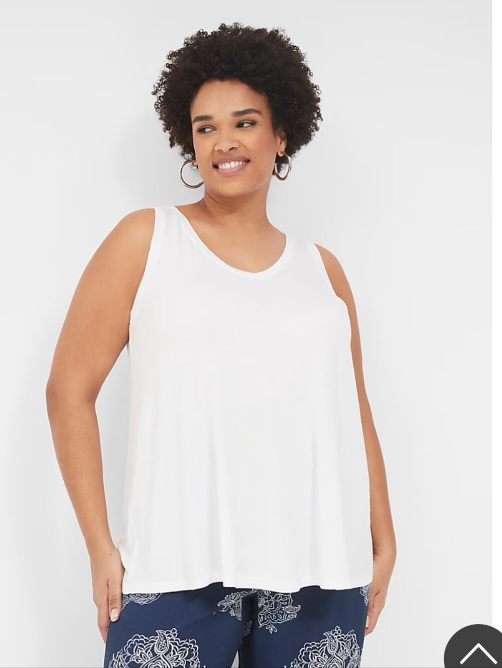 Lane Bryant White V-neck Swing Tank Top 26/28W NWT